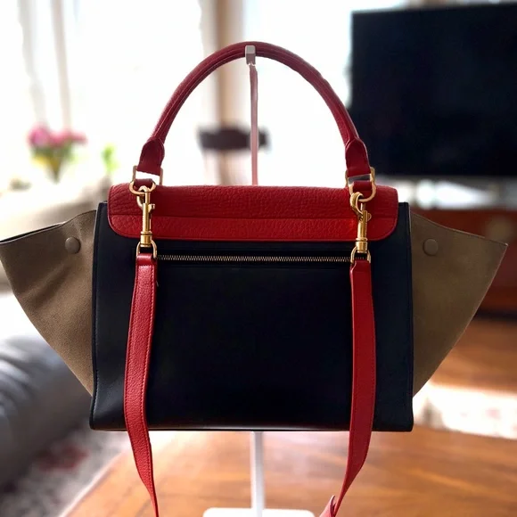Authentic Celine Color-block Tricolor Leather Bag EUC - Picture 3 of 16